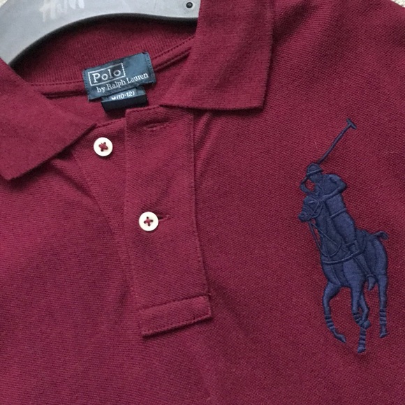 ralph lauren burgundy long sleeve polo